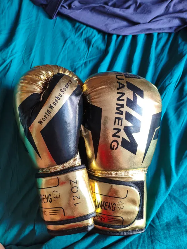 Guantes de Boxeo Huanmeng Plateados y dorados