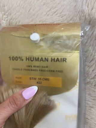 extensiones Cabello natural rubio 55cm, 100 gr.