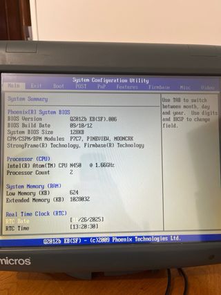 Ordenador Terminal Táctil Micros Windows 7