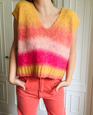 Chaleco de punto de mohair