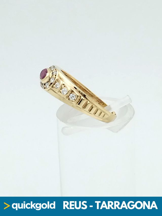 035-01-00853 ANILLO ORO 18K CIRCONITAS T15