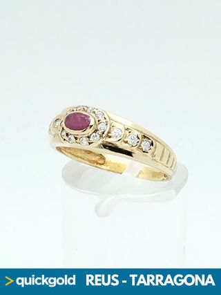 Anello in oro 18K con zirconi T15