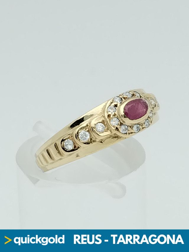 035-01-00853 ANILLO ORO 18K CIRCONITAS T15