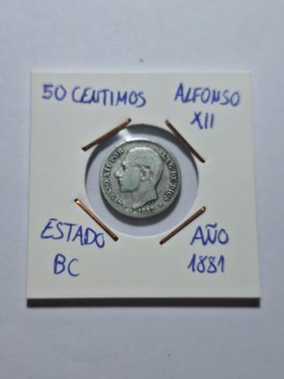 50 Céntimos 1881 Alfonso XII - Moneda Española