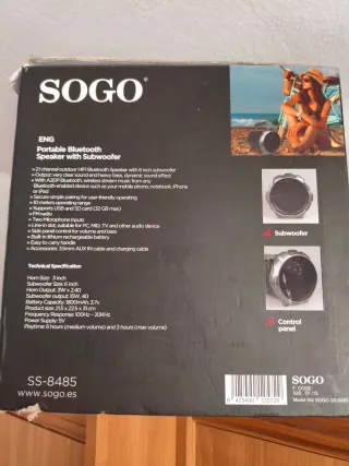 Parlante Sogo Negro/Plateado