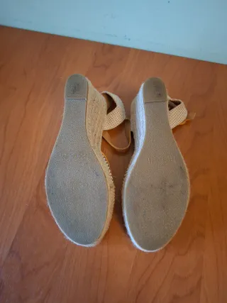 Zapatillas esparto beige y naranja