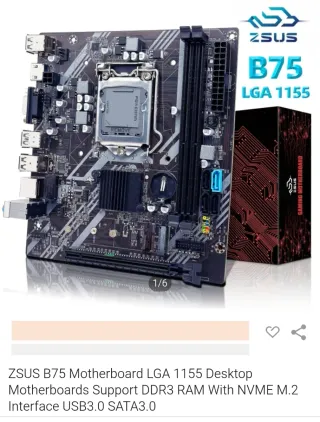 Placa Base ZSUS B75 LGA 1155 DDR3