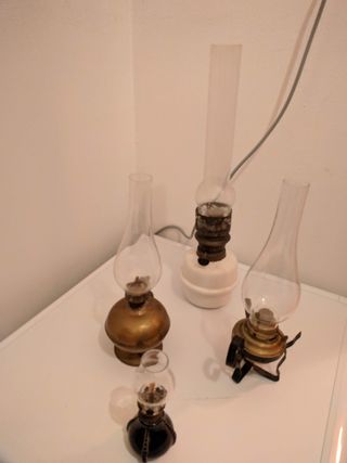 4 Lampade a Petrolio Antiche