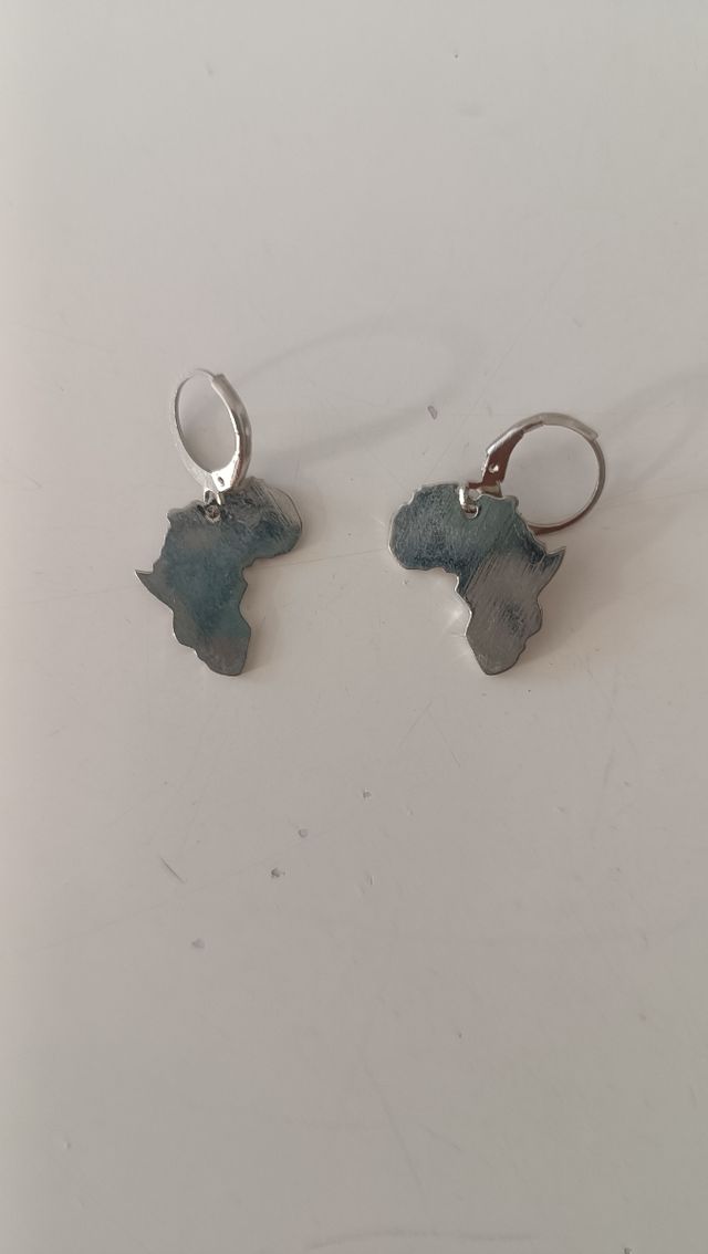 Pendientes Mapa África Plata