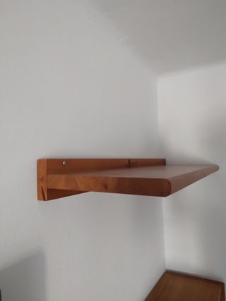 Estante de madera maciza de pino, color miel