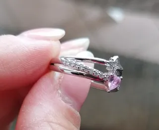 Anello S925 con zirconi rosa e stella