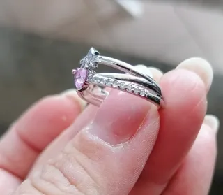 Anello S925 con zirconi rosa e stella