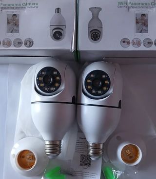 Pack 2 Cámaras IP WiFi Bombilla E27