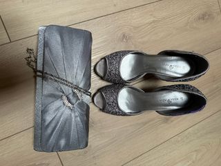 Bolso y Zapatos Rosa Azul Talla 37