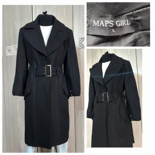 Cappotto MAPS GIRL,misto lana con cintura.taglia L