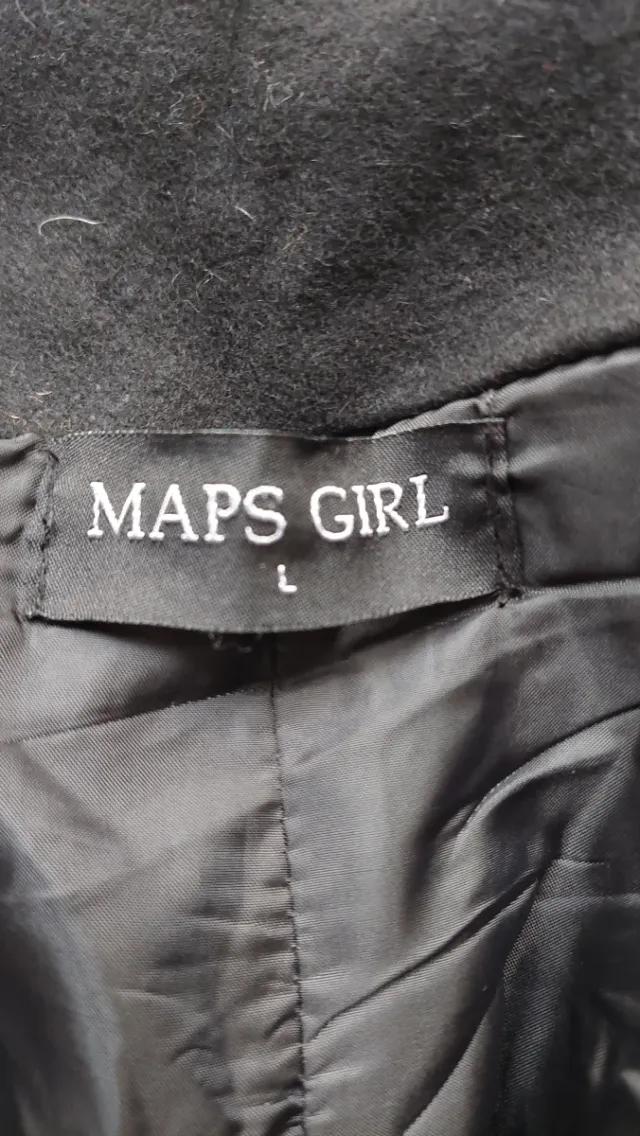 Cappotto MAPS GIRL,misto lana con cintura.taglia L