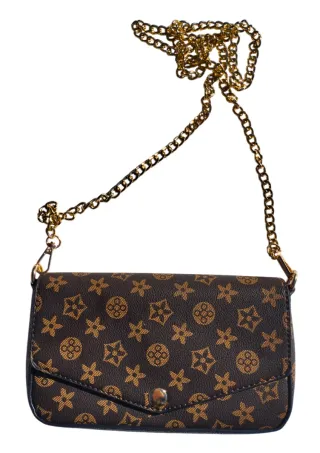 Bolso marrón, cartera y tarjetera, bolso elegante