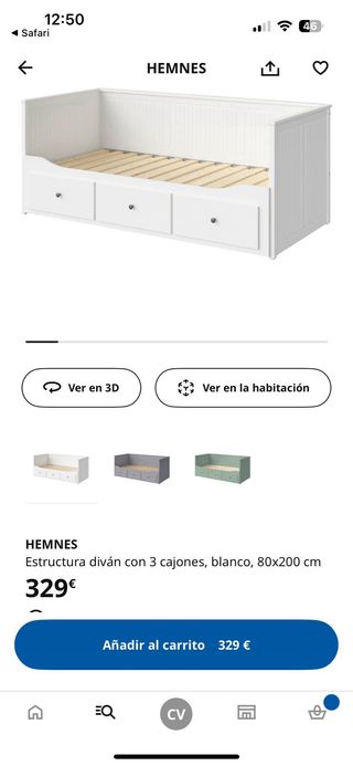 Cama IKEA HEMNES blanca extensible a 160