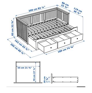 Cama IKEA HEMNES blanca extensible a 160