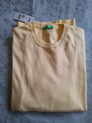 Jersey Benetton hombre amarillo talla XL