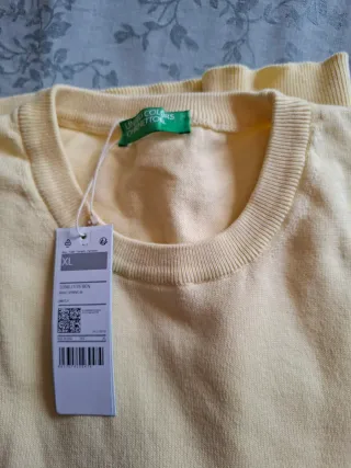 Jersey Benetton hombre amarillo talla XL