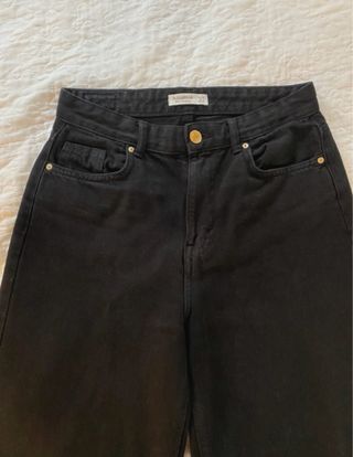 Calças de ganga pretas largas