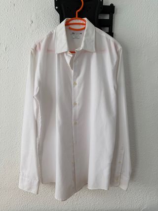 Camisa de vestir blanca Zara Talla M
