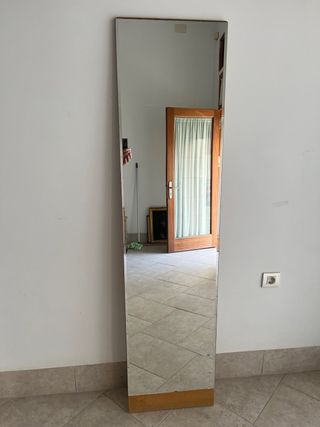 Specchio a figura intera beige e marrone