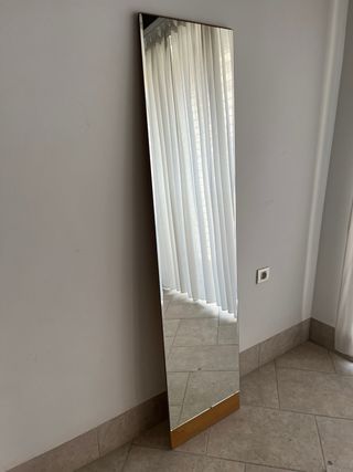 Specchio a figura intera beige e marrone