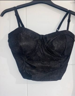 Conjunto fiesta top y falda brillo