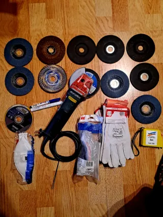 Radial Metabo W900-125Quick  con discos y mas