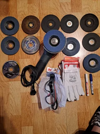 Radial Metabo W900-125Quick  con discos y mas