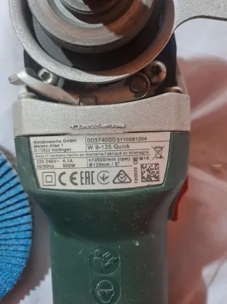 Radial Metabo W900-125Quick  con discos y mas