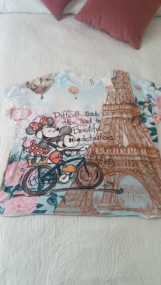 Camiseta Minnie Mouse Torre Eiffel Talla Única