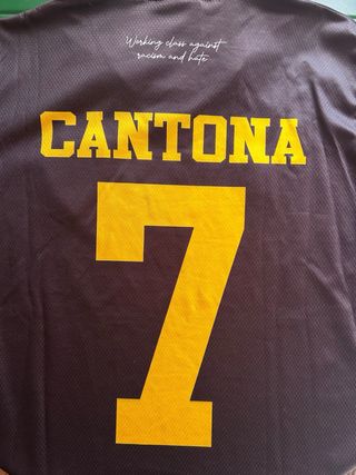 Camiseta Fútbol Cantoná Negra y Marrón
