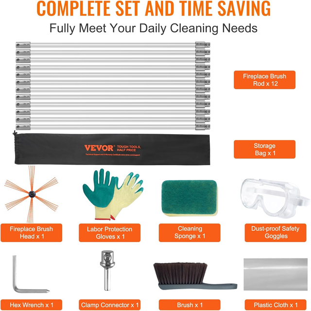 Kit Spazzacamino per Stufa a Pellet 12m Kit di Spa