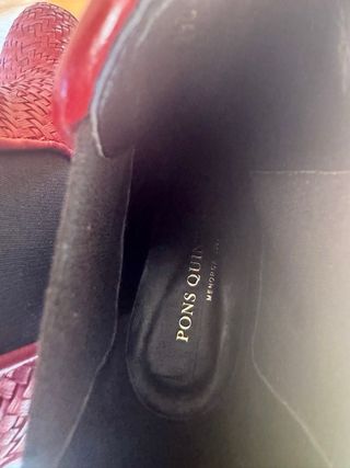 Botines Pons Quintana Piel Trenzada Rojo Talla 38