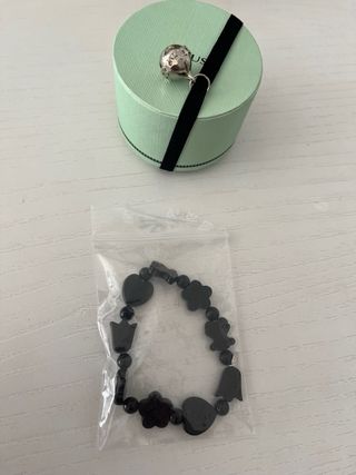 Pulsera Tous Corazón Flor Oso Tulipán Negra