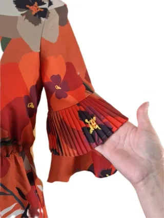 Vestido Sarah Chole floral naranja y rojo