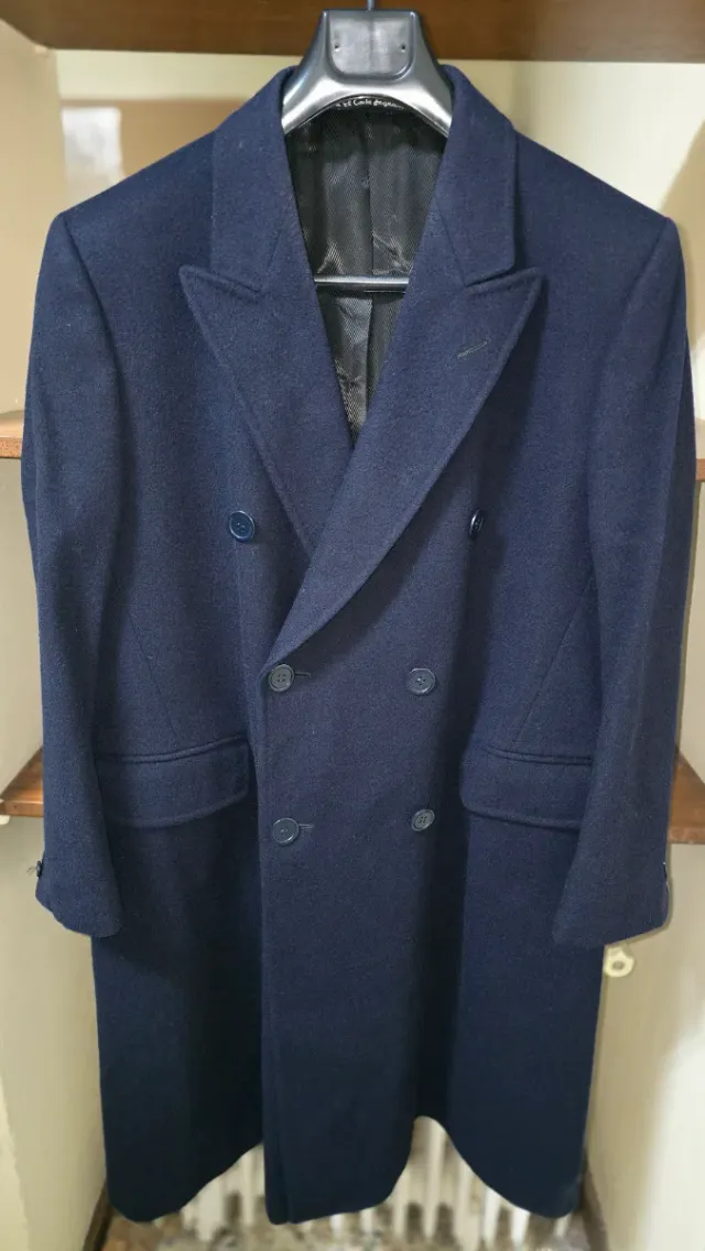 Abrigo cruzado largo azul