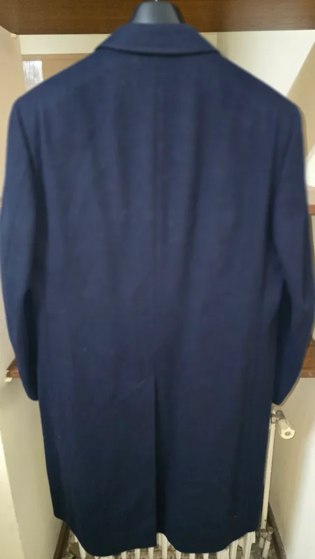 Abrigo cruzado largo azul