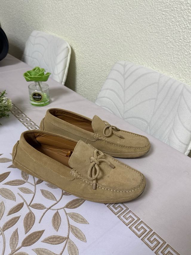 Mocassini in pelle beige