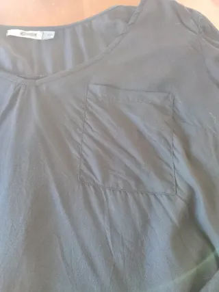 Blusa Stradivarius Negra Manga Larga