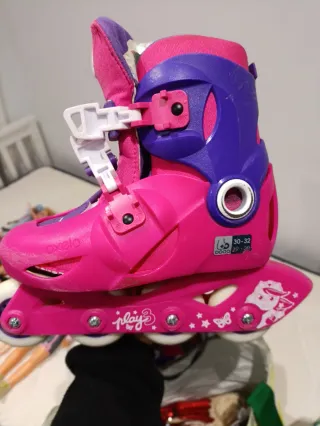 Patines ajustables niña Oxelo Play3 Rosa/Morado