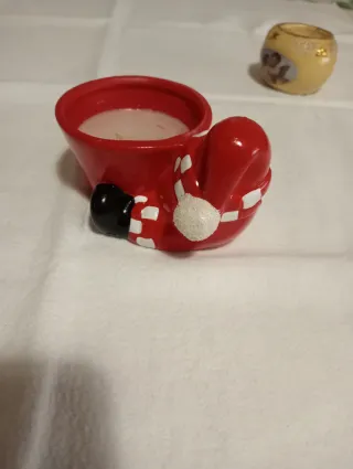 Set 2 Portacandele Ceramica Natale