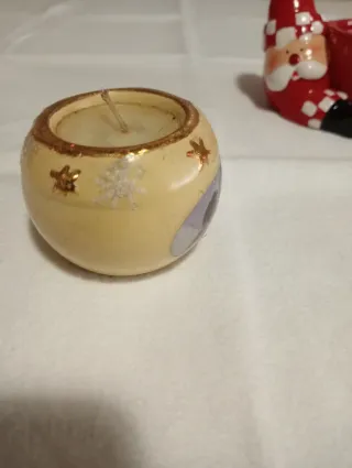 Set 2 Portacandele Ceramica Natale