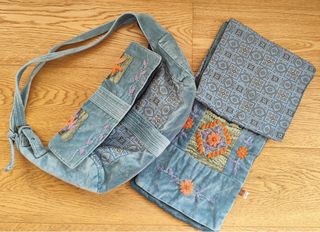 Bolso y fular terciopelo Colores de Otoño