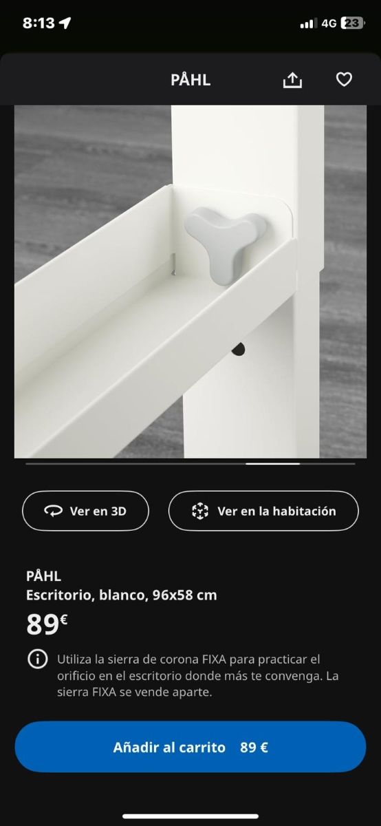 Escritorio PÅHL IKEA Blanco