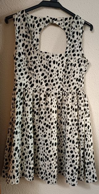 Vestido blanco y negro de algodón