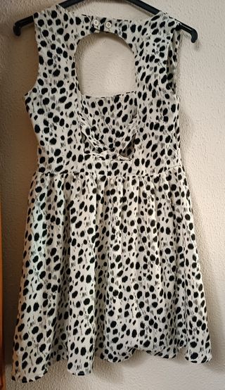 Vestido blanco y negro de algodón